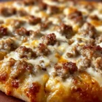 Pizza per la colazione con biscotti e salsa di salsiccia