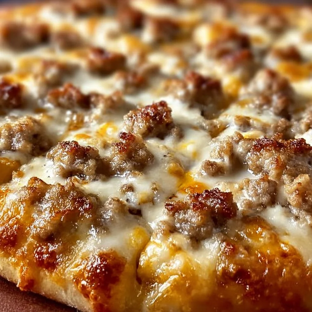 Biscuits and Sausage Gravy Breakfast Pizza