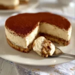 Fetta di Cheesecake al Caffè su piatto decorato