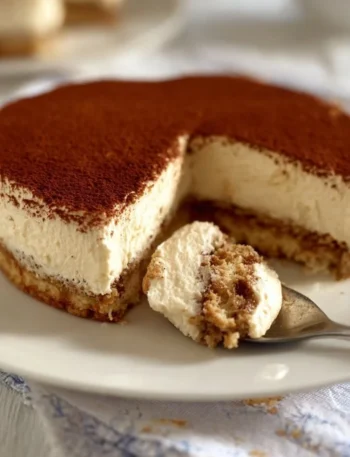 Fetta di Cheesecake al Caffè su piatto decorato