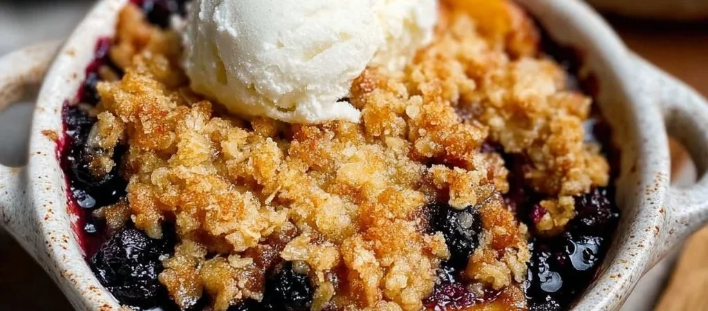 Crumble di Mirtilli e Pesche