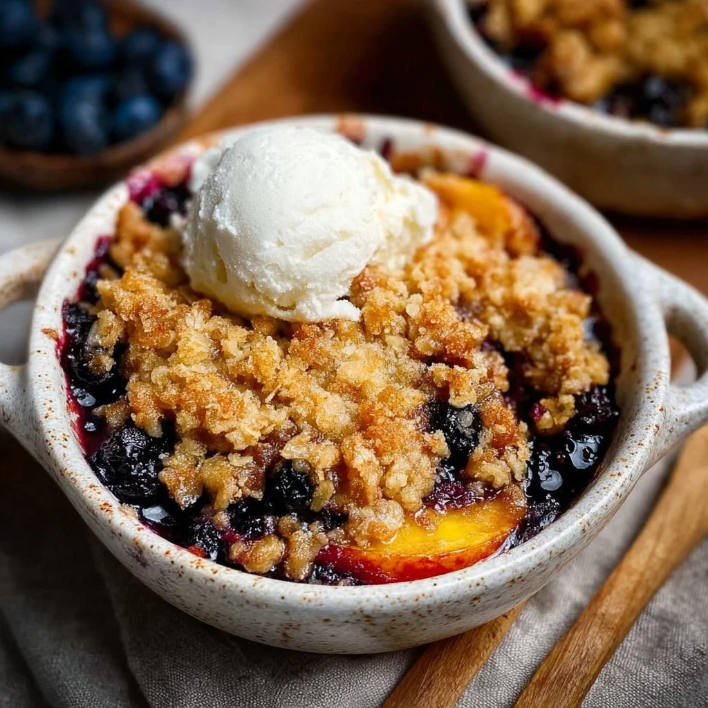 Crumble di Mirtilli e Pesche