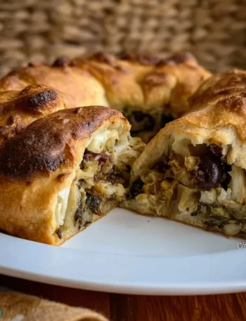 Focaccia arrotolata di scarola servita su un piatto