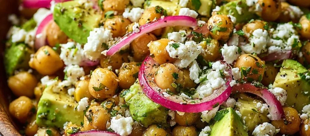 Insalata di Ceci con Feta e Avocado