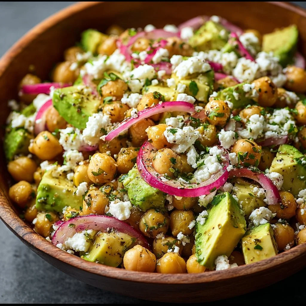 Insalata di Ceci con Feta e Avocado