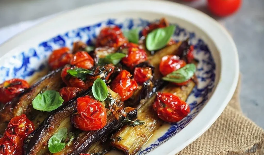 Melanzane spaccatelle al forno dorate e appetitose