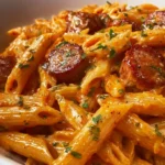 Pasta cremosa di salsiccia Cajun in una sola pentola