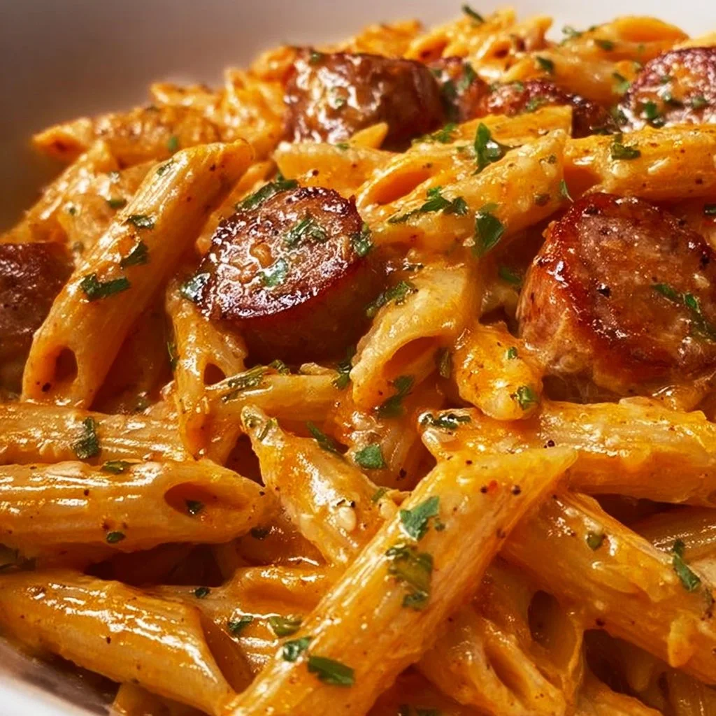 One-Pot Creamy Spicy Cajun Sausage Pasta