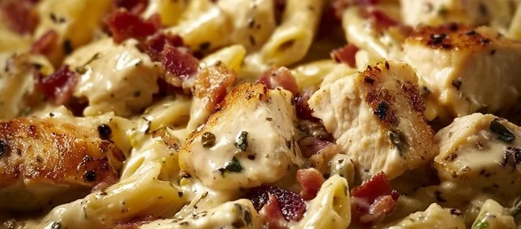 Pasta di Pollo, Bacon e Ranch cremosa e pronta