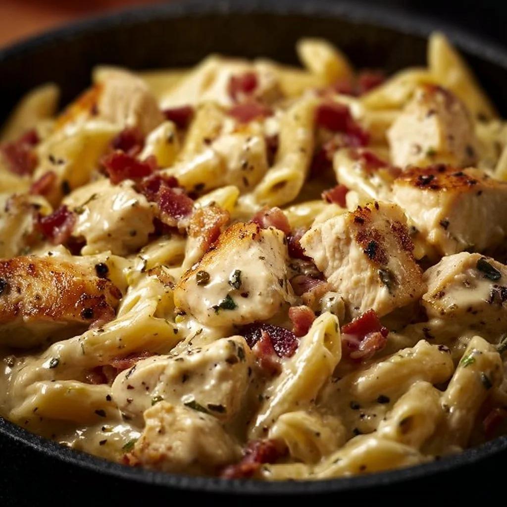 Pasta di Pollo, Bacon e Ranch cremosa e pronta