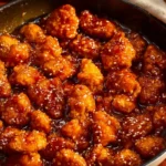 Pollo sesamo croccante in un elegante piatto, ricetta facile e saporita.