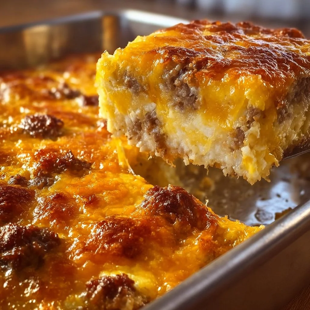Sausage, Egg, and Cream Cheese Hashbrown Casserole