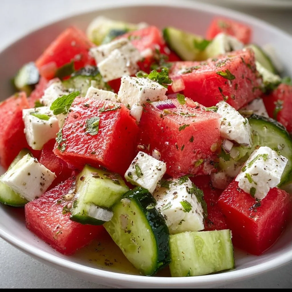 SIMPLE Insalata Anguria Cetriolo Feta: Fresca e Veloce