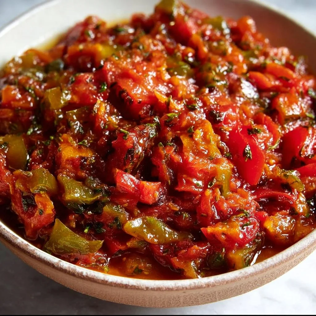 Taktouka (Insalata Marocchina di Pomodoro e Peperoni Arrosto)