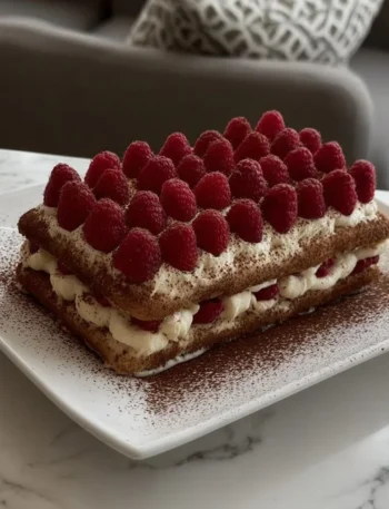 Delizioso tiramisù con fragole e caffè, dessert tradizionale italiano