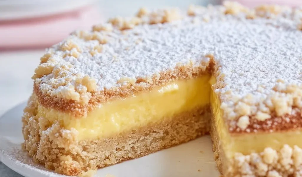 Torta della Nonna Senza Cottura con crema e frutta fresca