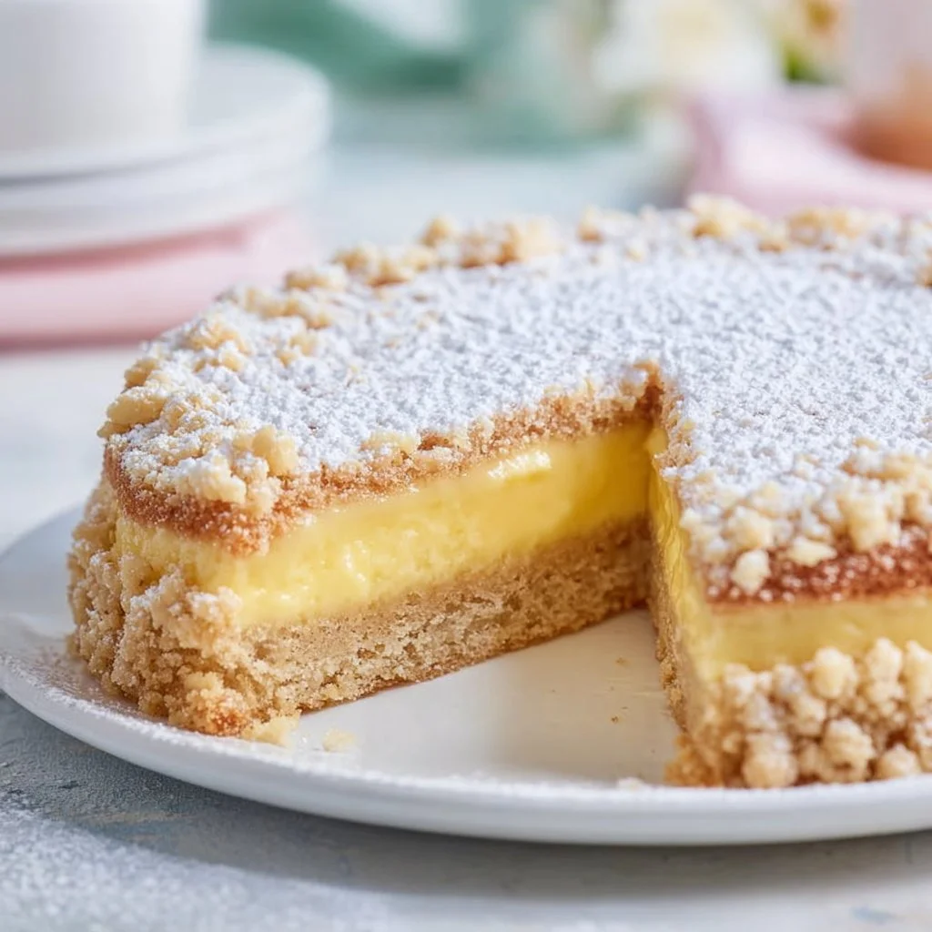 Torta della Nonna Senza Cottura con crema e frutta fresca