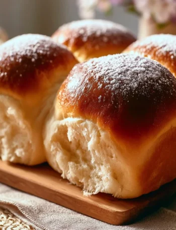 Brioche Nuvole di Paradiso fresca e soffice su un piatto elegante