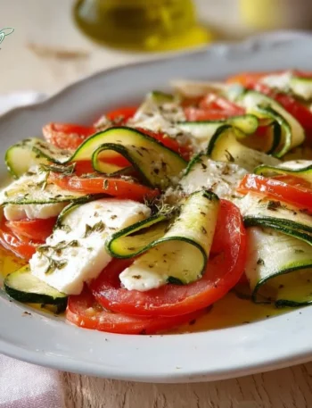 Caprese alle zucchine fresca e colorata con ingredienti naturali