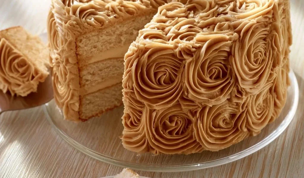 Deliziosa cheesecake al caramello con una finitura dorata e cremosa.