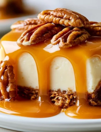 Delizioso cheesecake al caramello salato con topping croccante