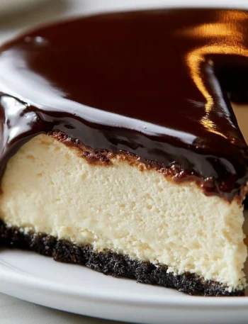 Cheesecake al Cioccolato, un dessert ricco e cremoso con cioccolato fondente.