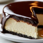 Cheesecake al Cioccolato decorata con cioccolato fondente e frutta fresca