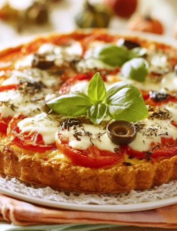 Crostata morbida salata alla caprese con pomodori e mozzarella