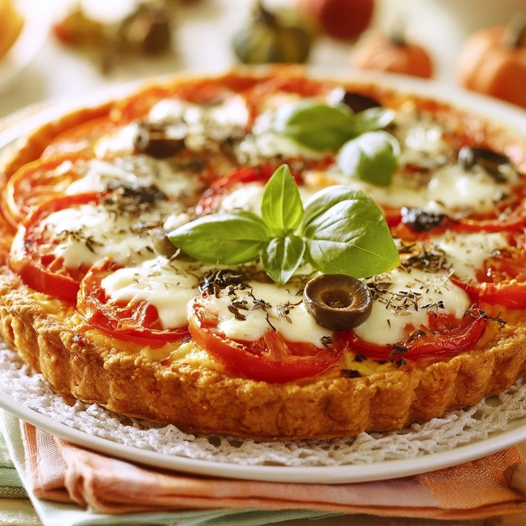 Crostata morbida salata alla caprese