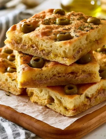 Focaccia Ripiena con Tonno, un gustoso piatto italiano ripieno di tonno