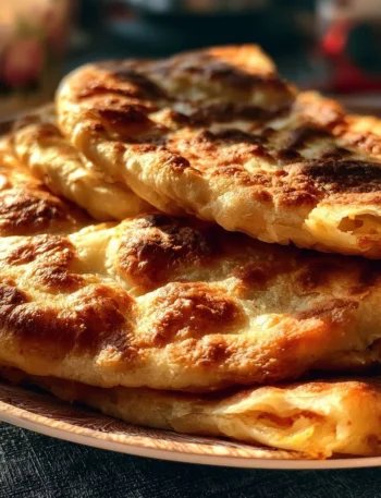 Focaccia ripiena di scarole e mozzarella appena sfornata