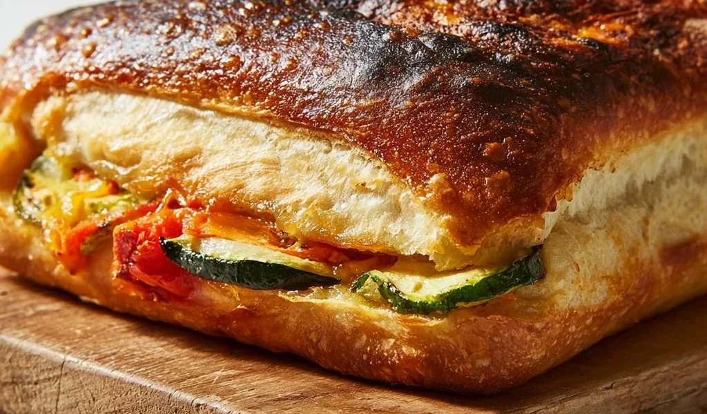 Focaccia ripiena di verdure fresca e gustosa