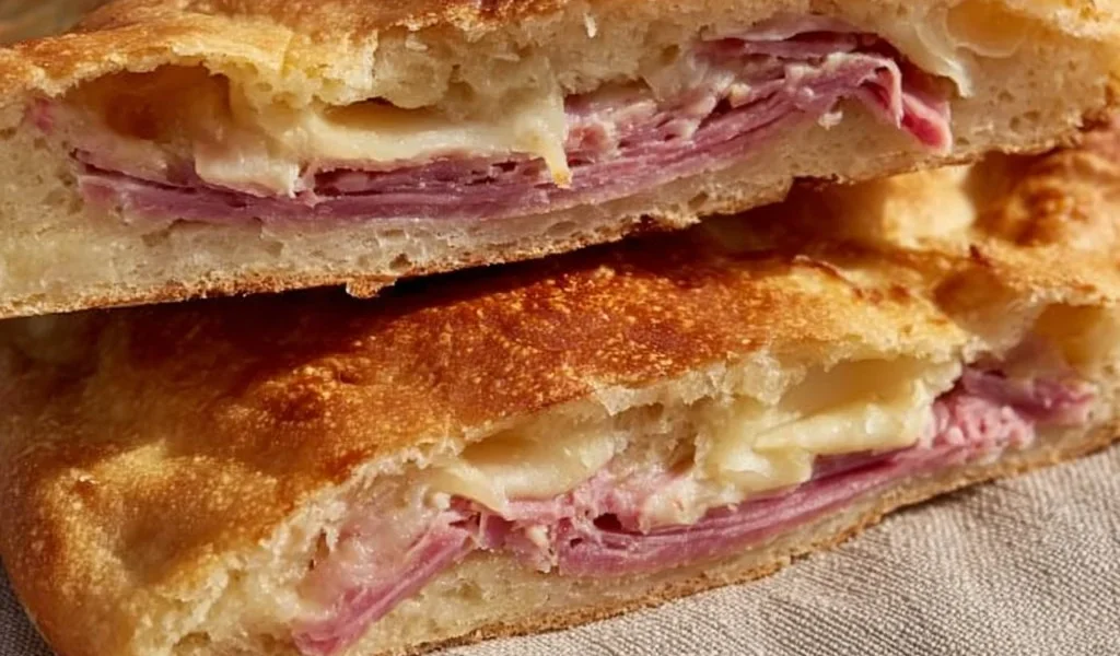 Focaccia soffice ripiena con ingredienti freschi e gustosi