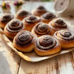 Girelle alla Nutella fresche e golose su un piatto decorativo