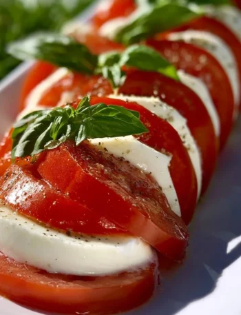 Insalata di Mozzarella e Pomodoro con ingredienti freschi in un piatto