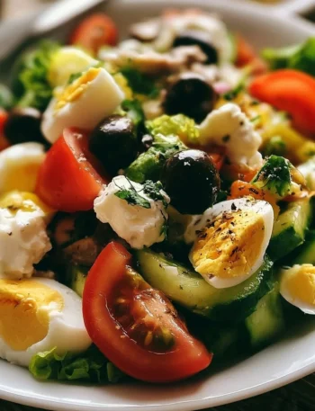 Insalata mediterranea con verdure fresche e ingredienti colorati