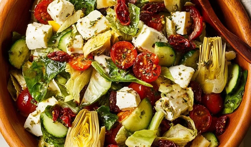 Insalata panzanella fresca con pomodori e pane croccante