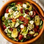 Insalata panzanella fresca con pomodori e pane croccante
