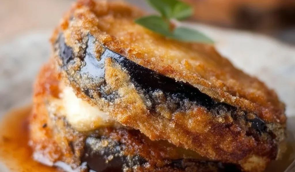 Melanzane in carrozza fritte con mozzarella e pane croccante