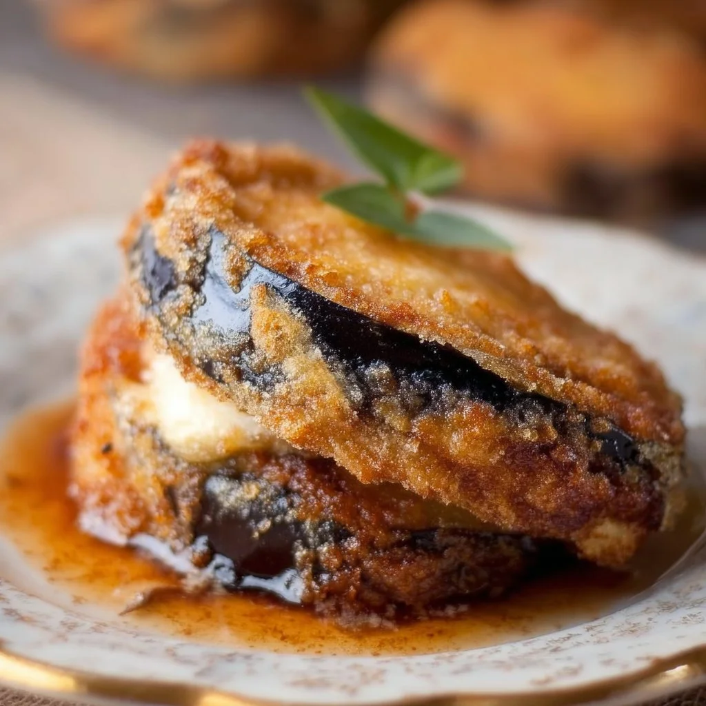Melanzane in carrozza fritte con mozzarella e pane croccante