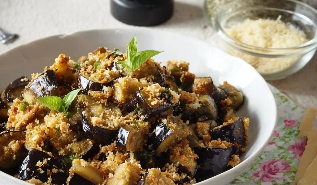 Melanzane Sabbiose cotte in padella con spezie e ingredienti freschi