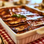 Deliziosa Parmigiana di Melanzane Bianca con strati di mozzarella e besciamella