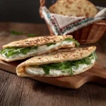 Piadina fatta in casa con ingredienti freschi e morbidi