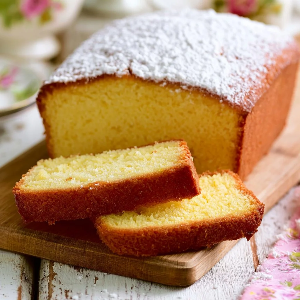 Plumcake al latte senza burro e senza yogurt su un piatto bianco
