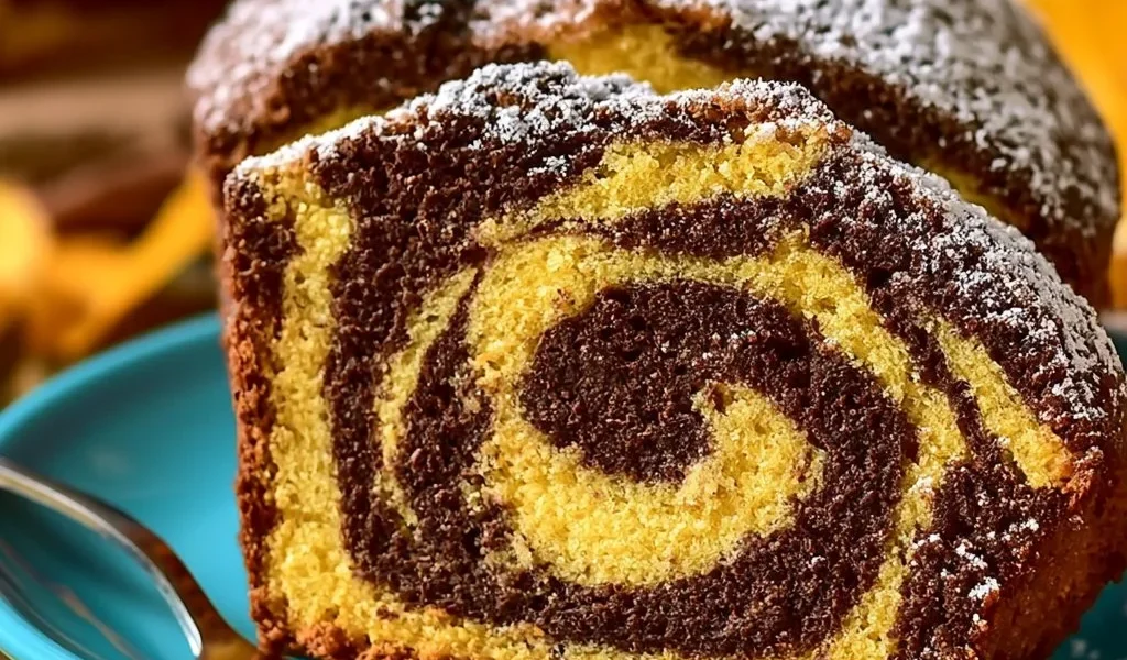 Plumcake variegato all'arancia, dolce soffice e profumato