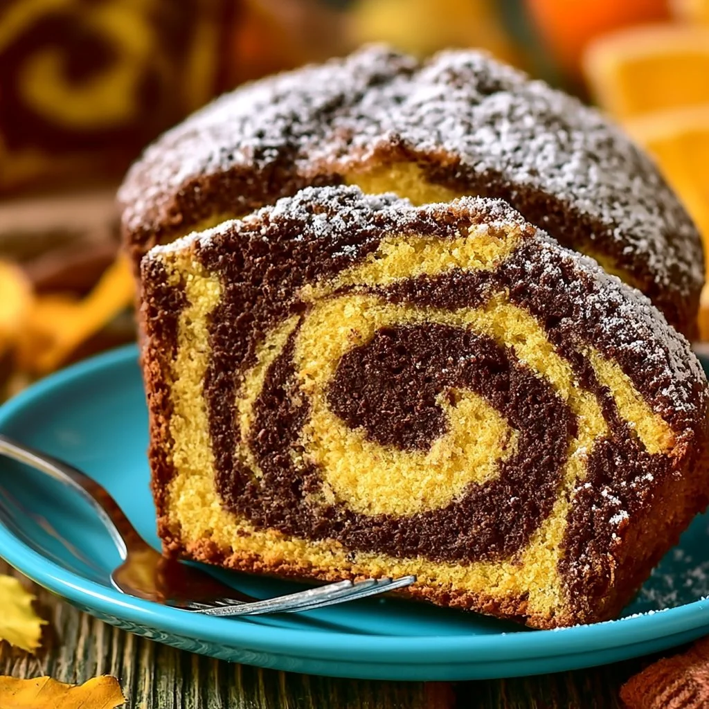 Plumcake variegato all'arancia, dolce soffice e profumato