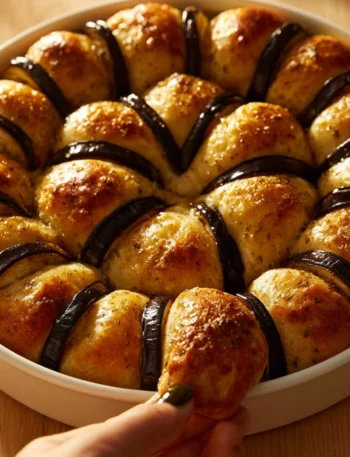 Rotolini di melanzane farciti con sottaceti e formaggio