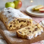 Strudel di mele con pasta frolla appena sfornato, dolce tradizionale italiano.