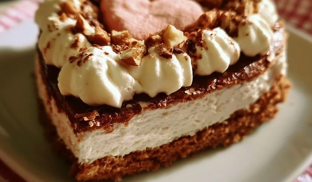 Torta Cuore di Panna decorata con panna e frutta fresca
