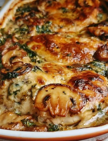 Bake di Pollo Cowboy con spinaci e funghi, una ricetta deliziosa